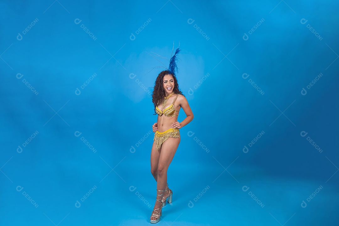 Linda passista fantasiada para o carnaval.