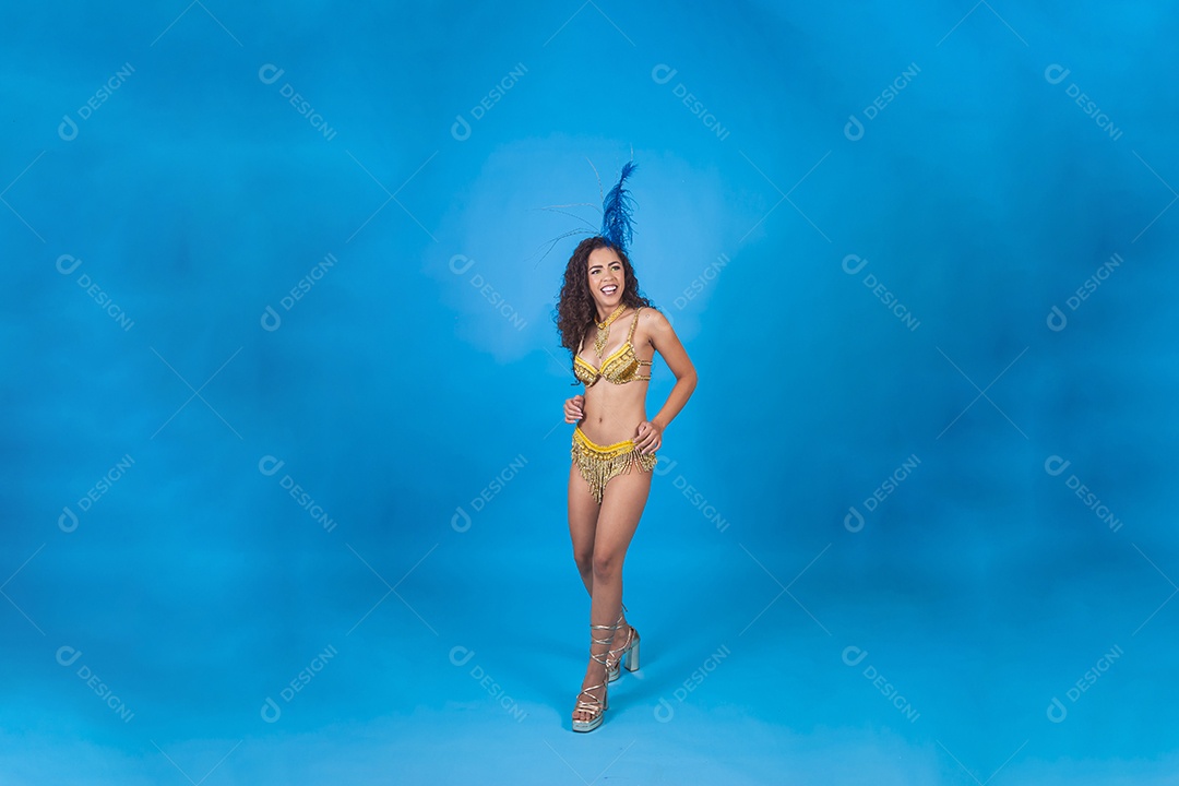 Linda passista fantasiada para o carnaval.