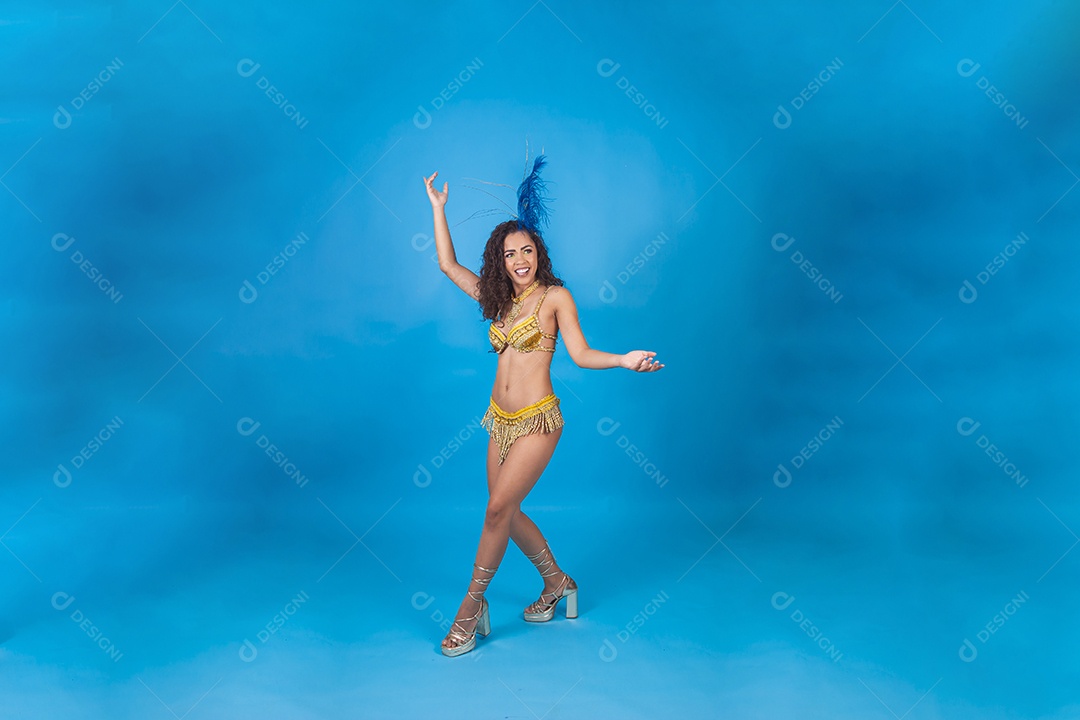 Linda passista fantasiada para o carnaval.