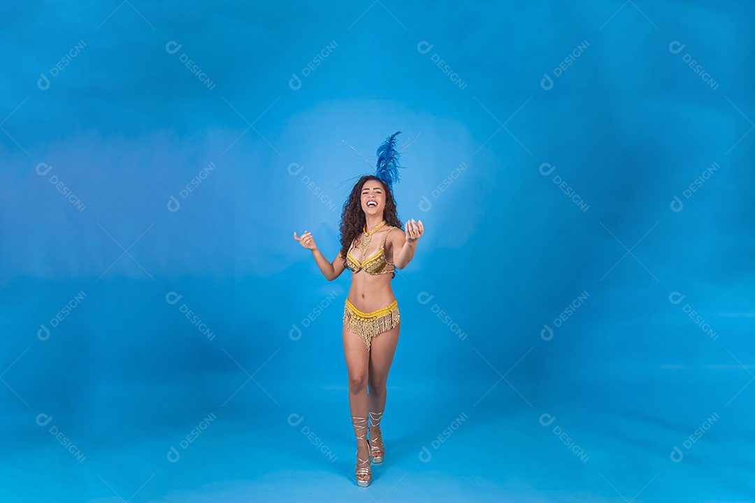 Linda passista fantasiada para o carnaval.