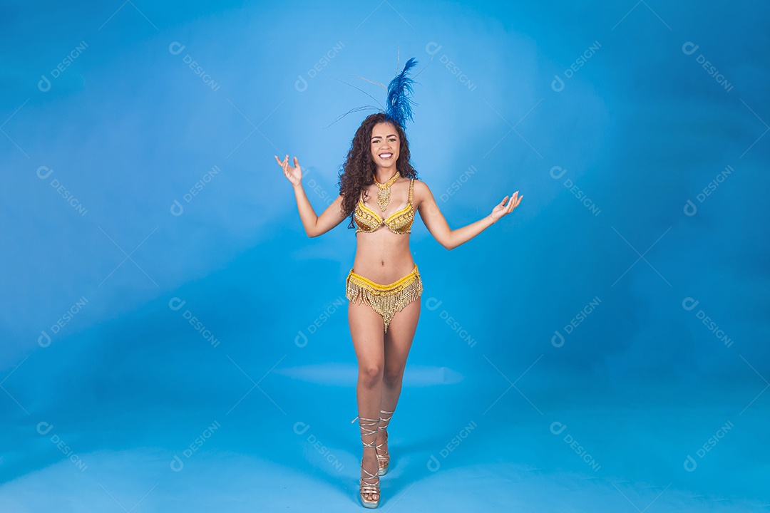 Linda passista fantasiada para o carnaval.