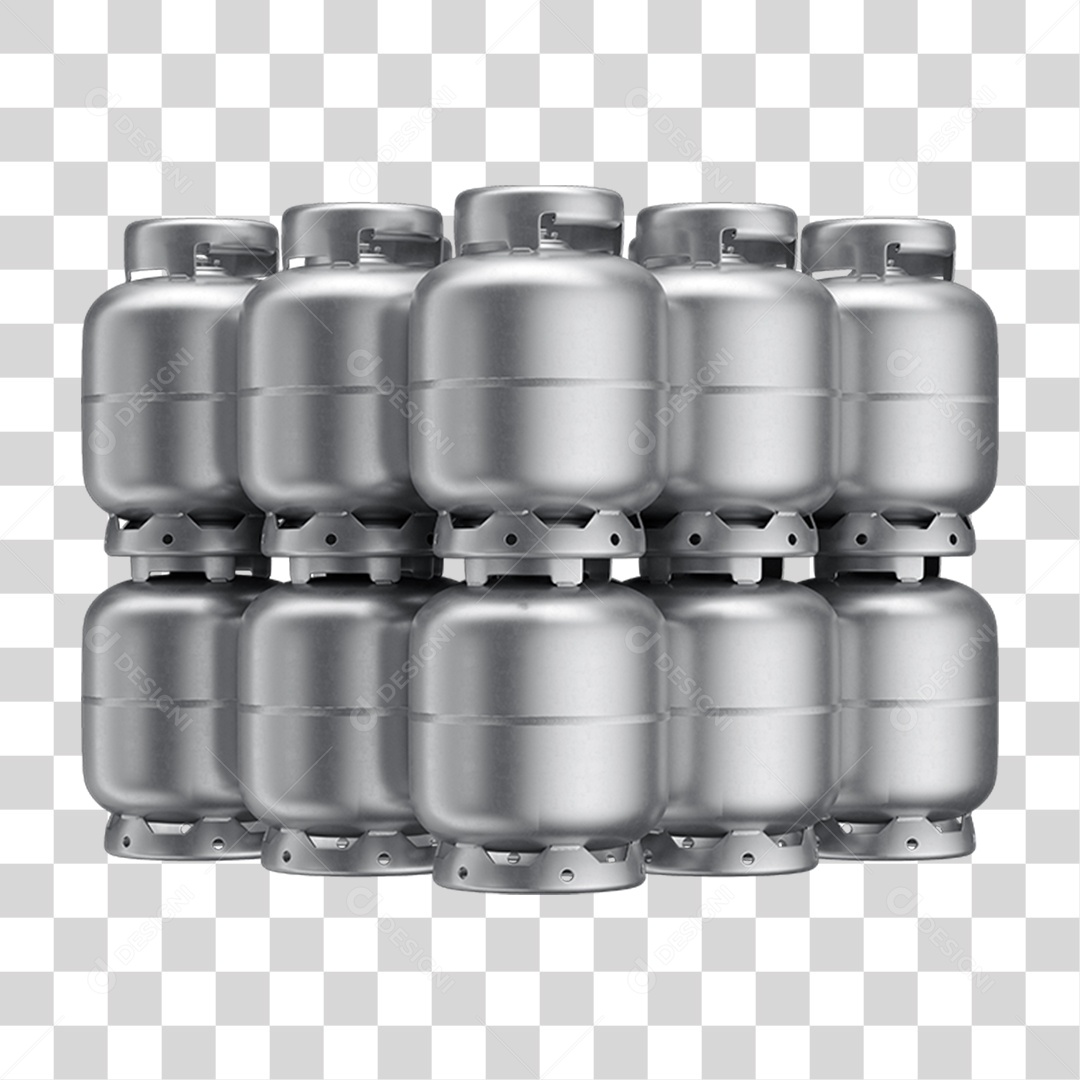 Elemento 3D Botijão de Gás Para Composição PNG Transparente