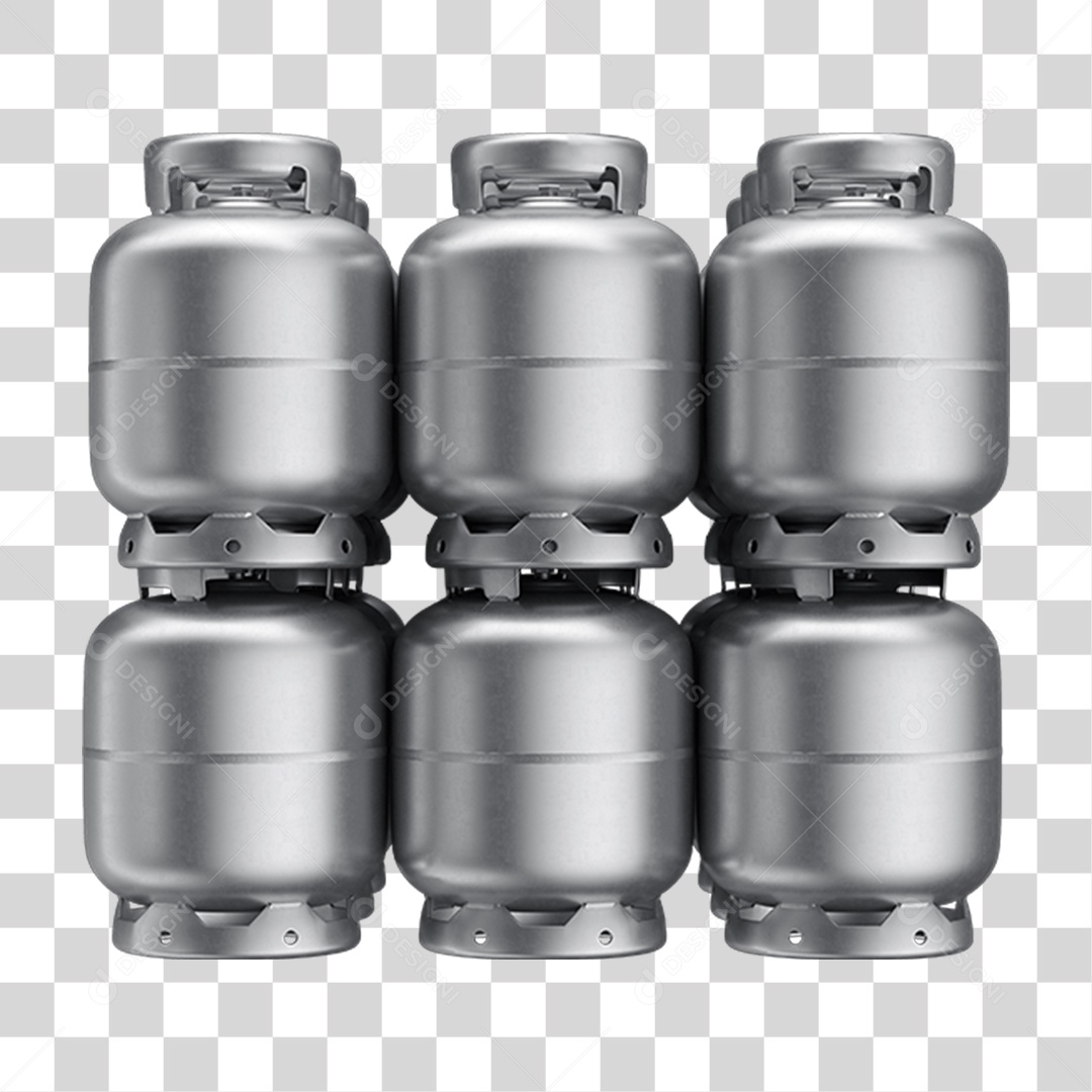 Elemento 3D Botijão de Gás Para Composição PNG Transparente