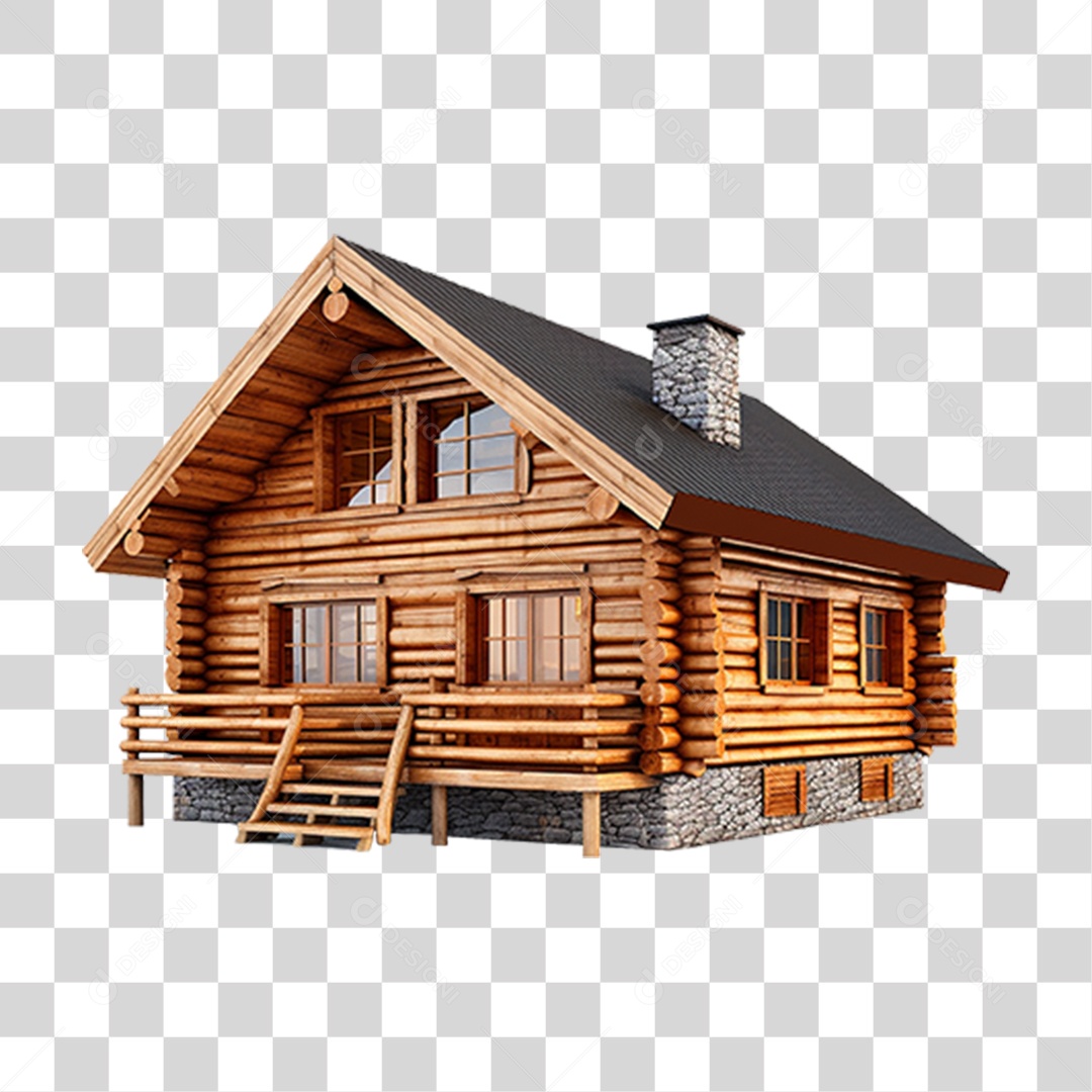 Cabana de Madeira PNG Transparente