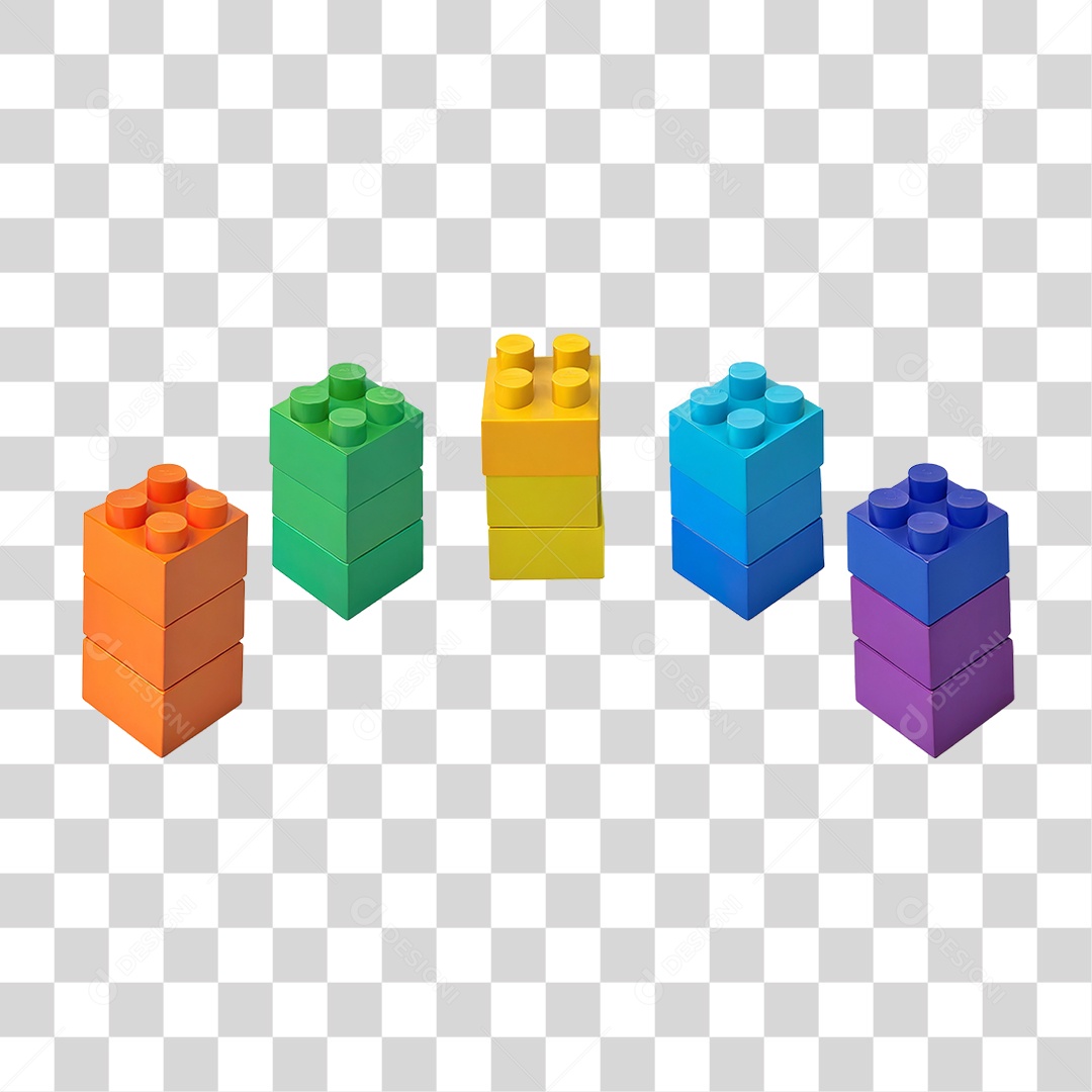 Blocos Coloridos PNG Transparente