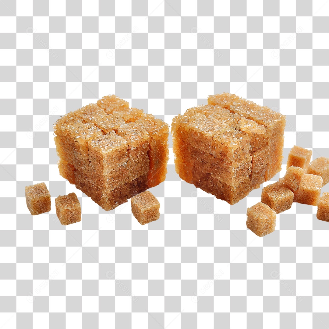 Cubos de Açúcar Mascavo PNG Transparente