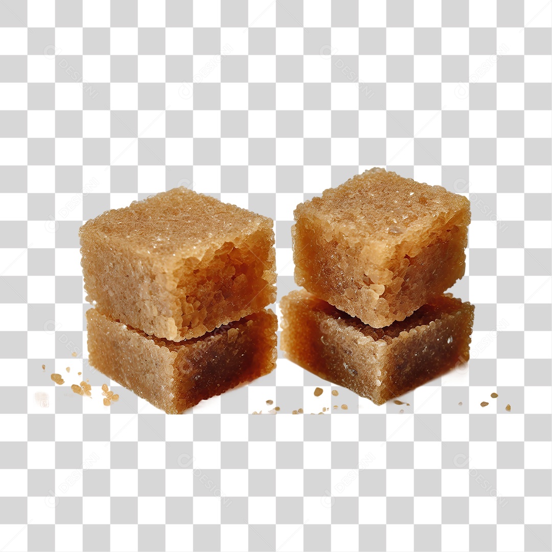 Cubos de Açúcar Mascavo PNG Transparente