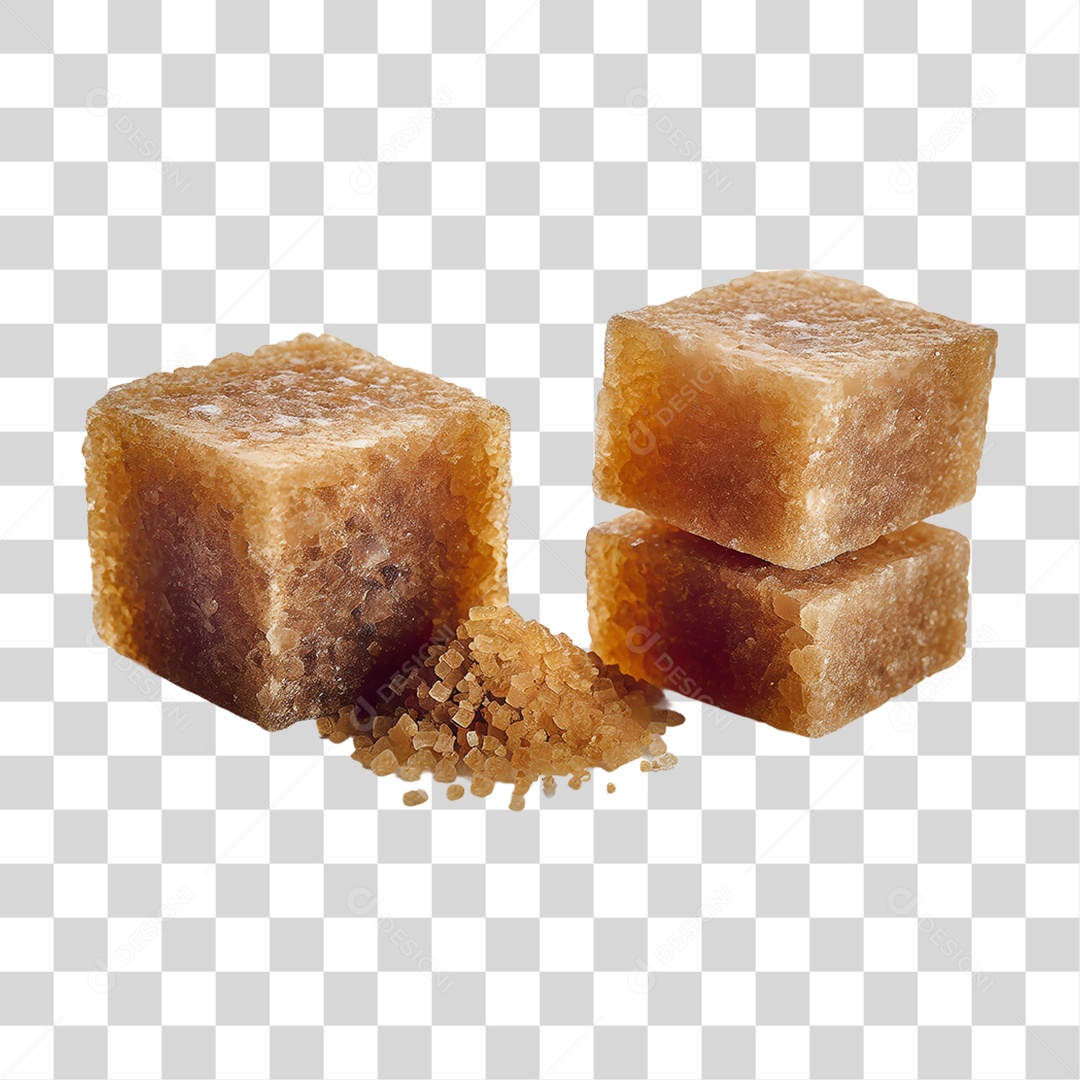 Cubos de Açúcar Mascavo PNG Transparente