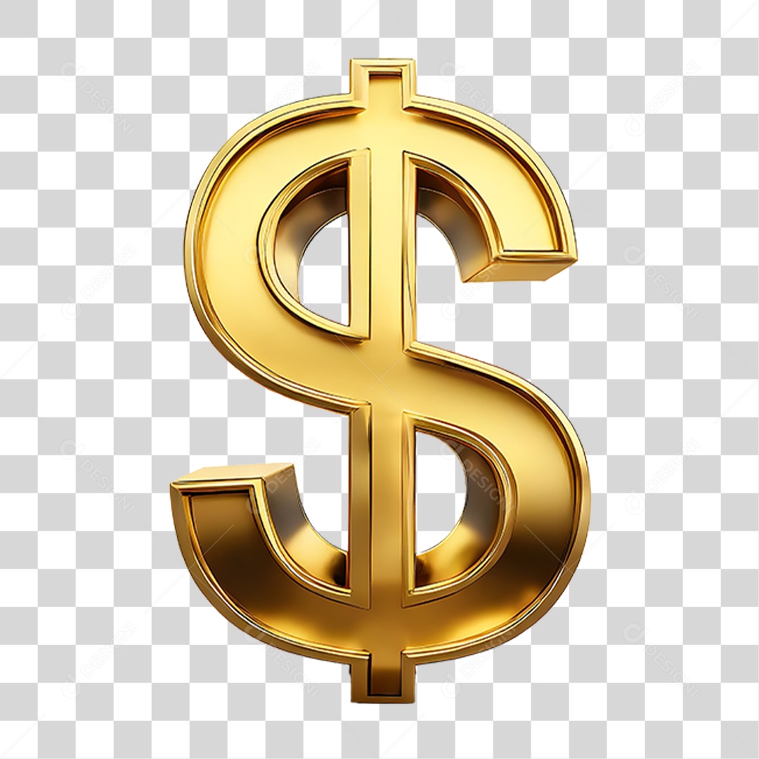 Cifrão Dourado PNG Transparente