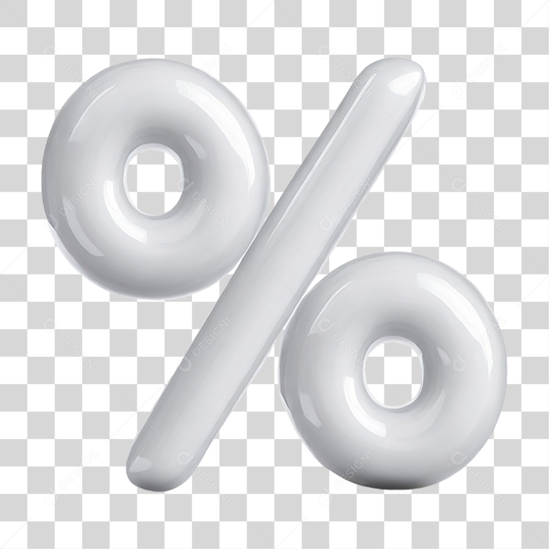 Ícone 3D Porcentagem % PNG Transparente