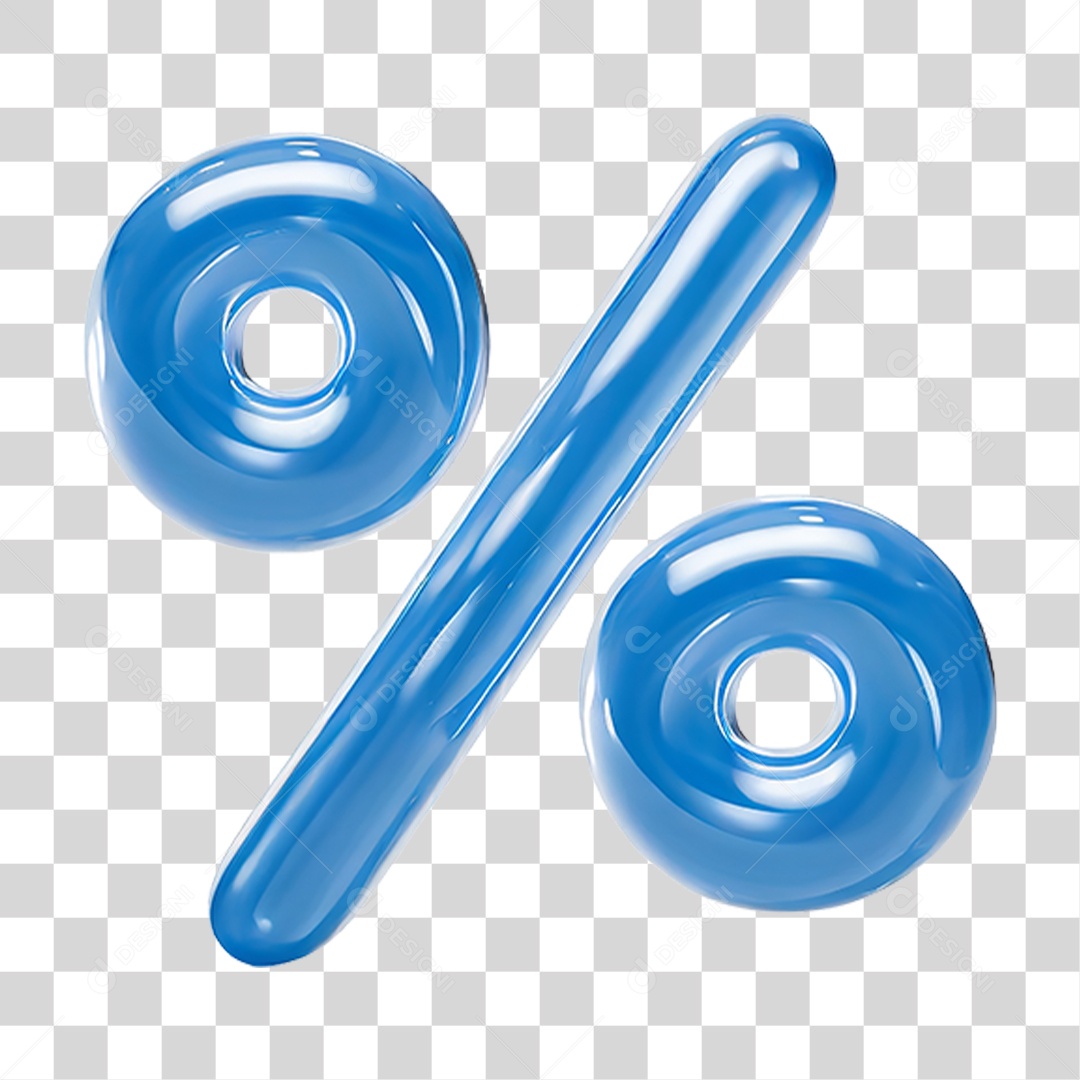 Ícone 3D Porcentagem % PNG Transparente