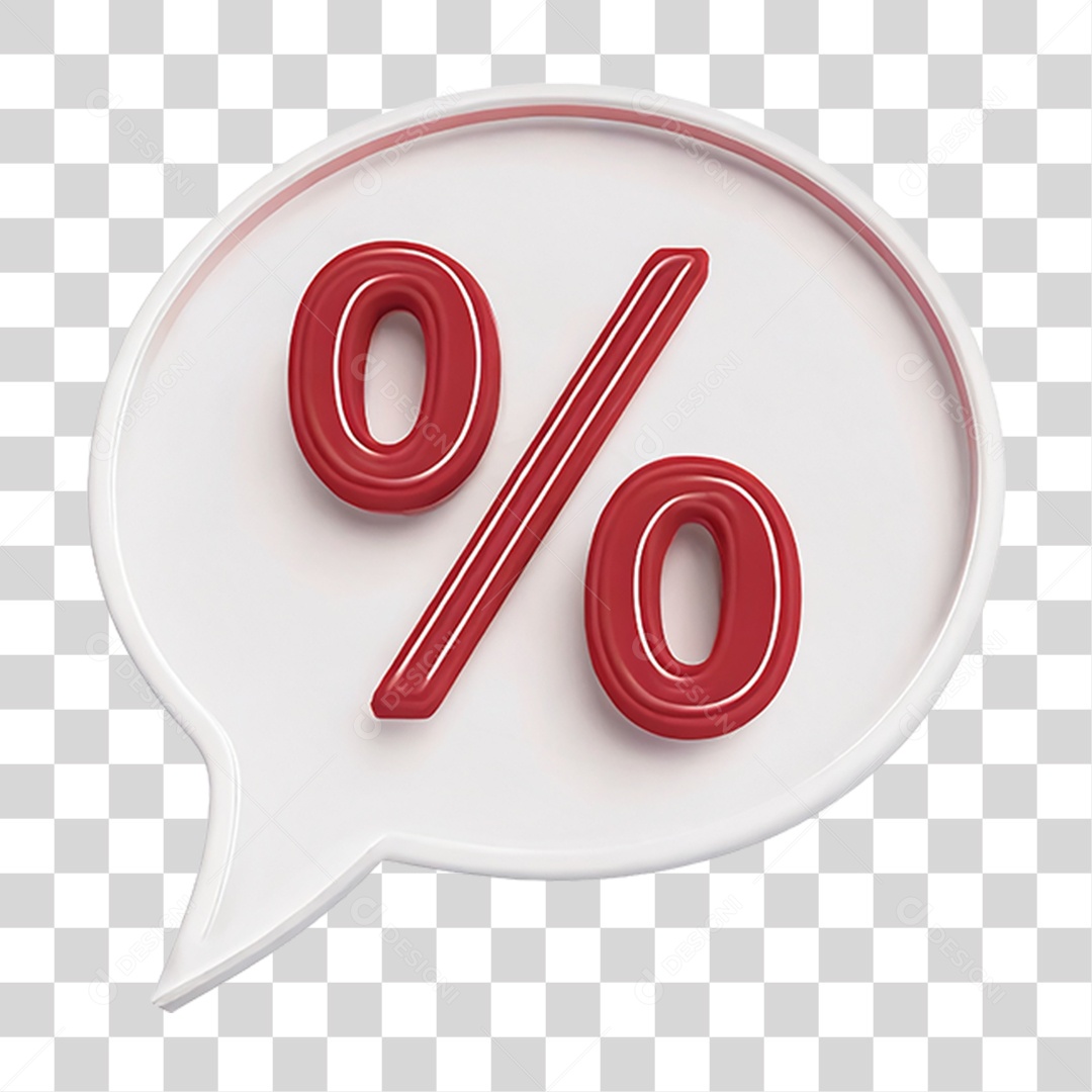 Balão de Fala com Porcentagem % PNG Transparente