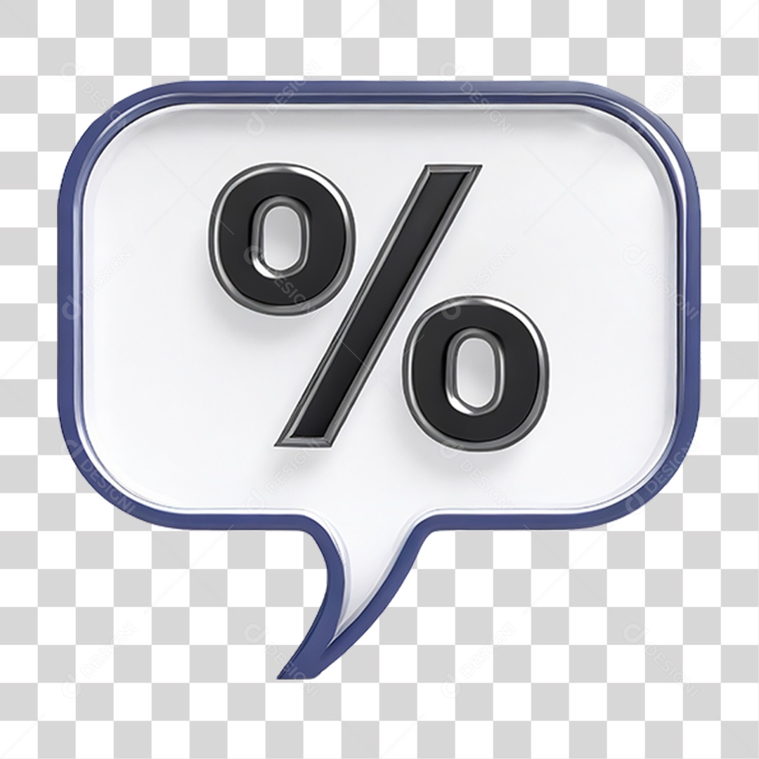 Balão de Fala com Porcentagem % PNG Transparente