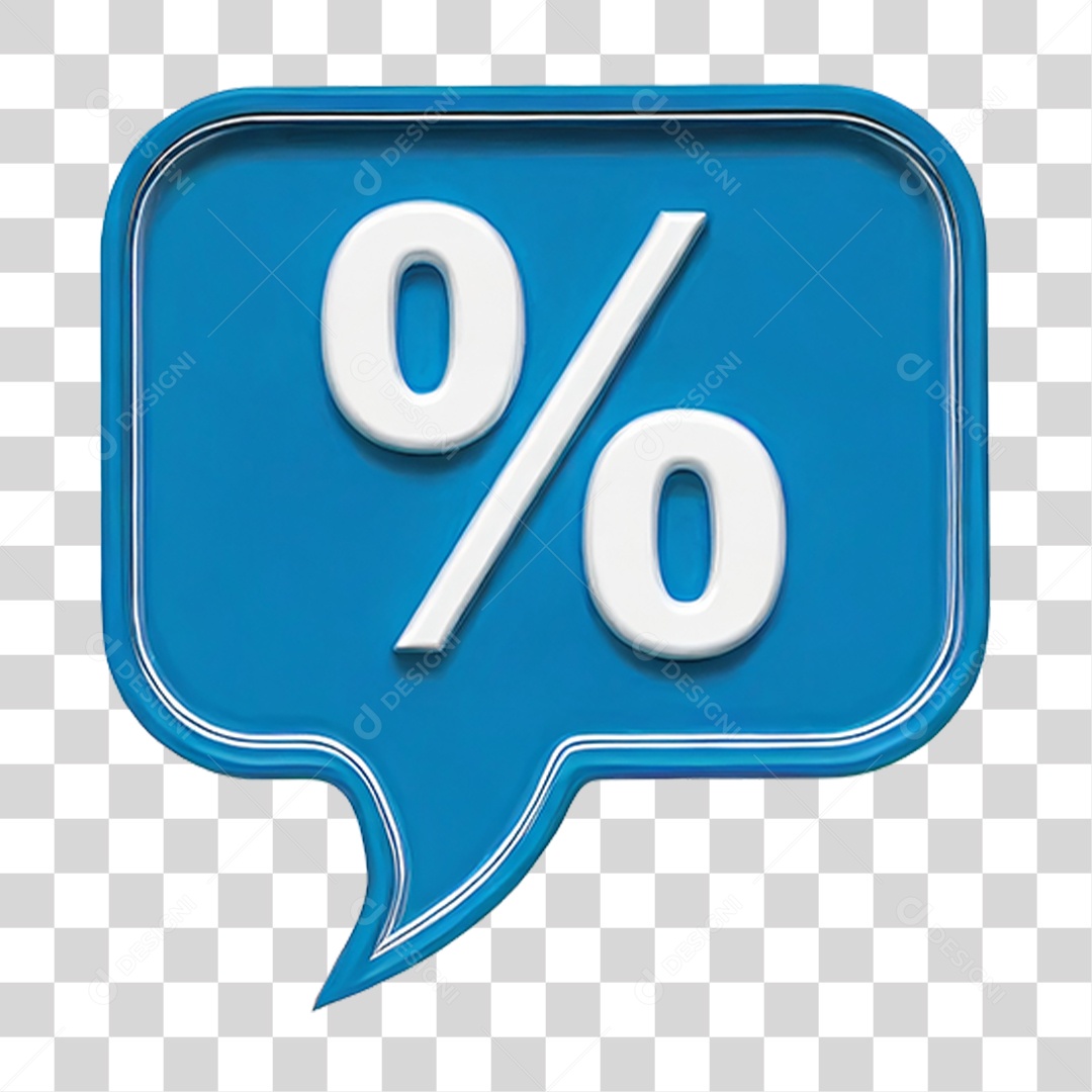 Balão de Fala com Porcentagem % PNG Transparente