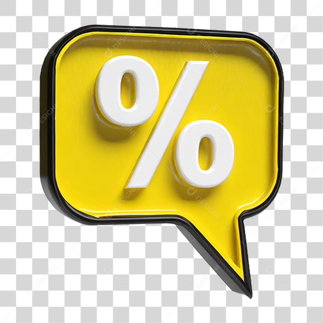 Balão de Fala com Porcentagem % PNG Transparente