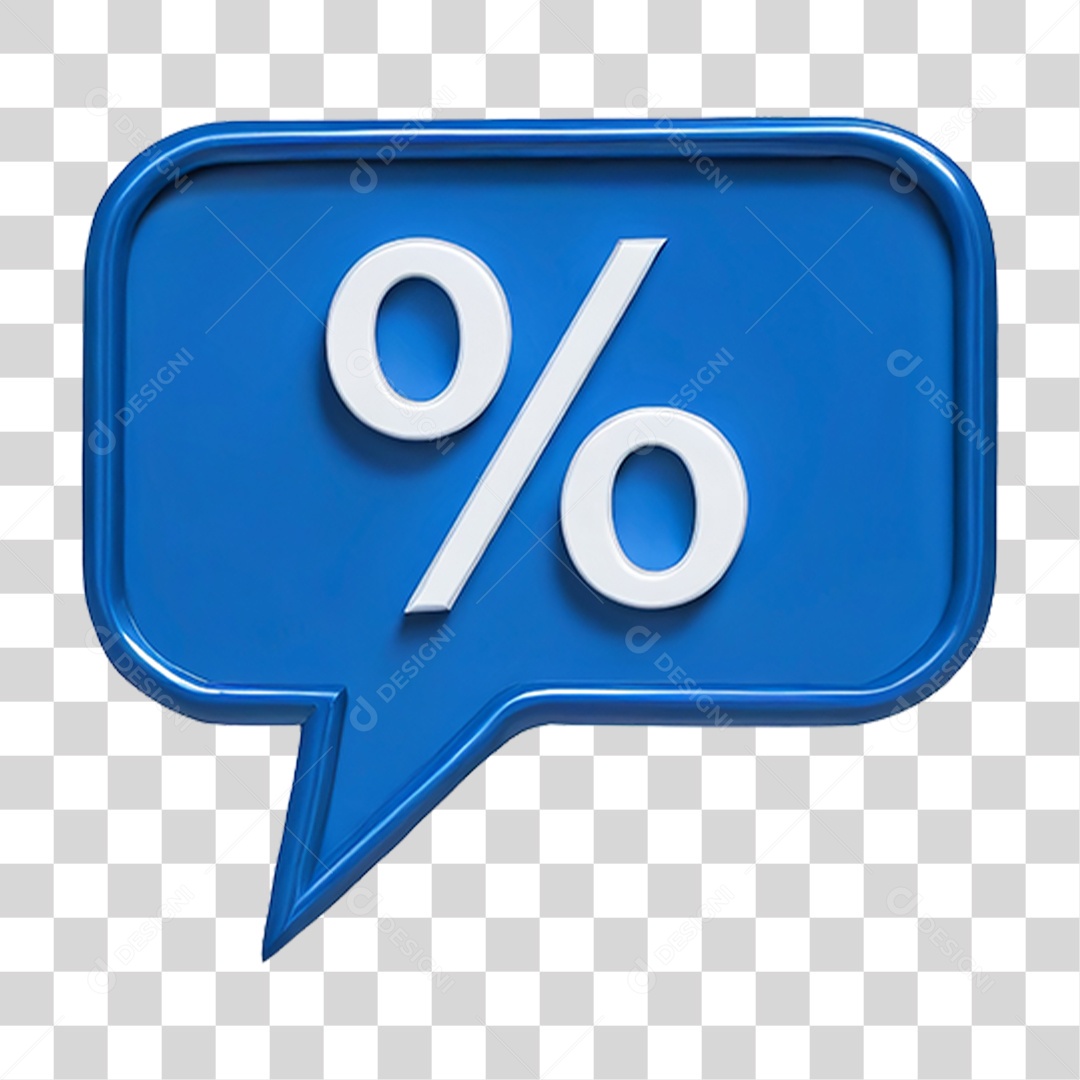 Ícone 3D Porcentagem % PNG Transparente