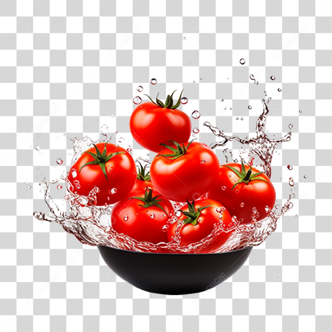 Vários Tomates em Vasilha PNG Transparente