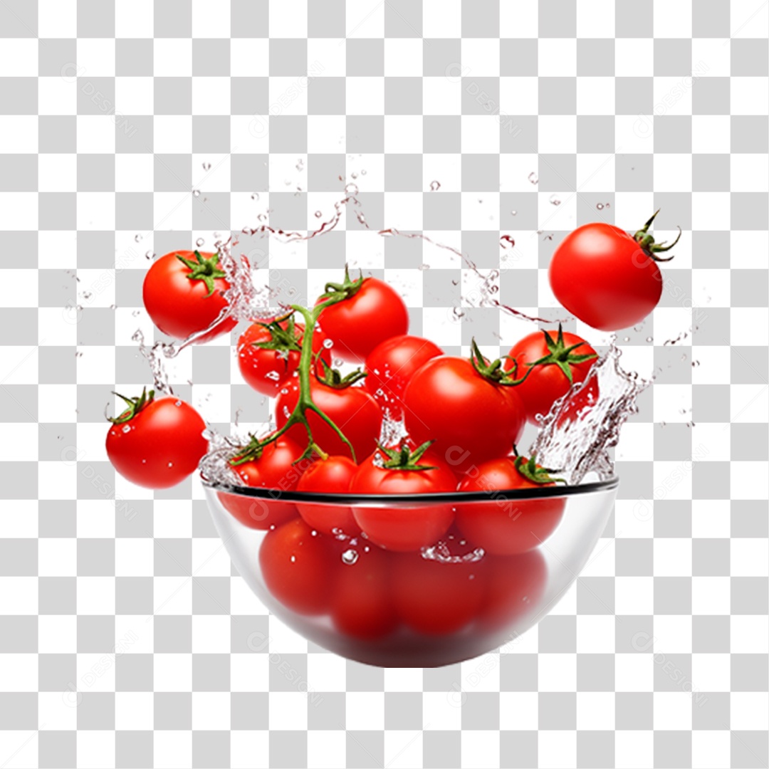 Vários Tomates em Vasilha PNG Transparente