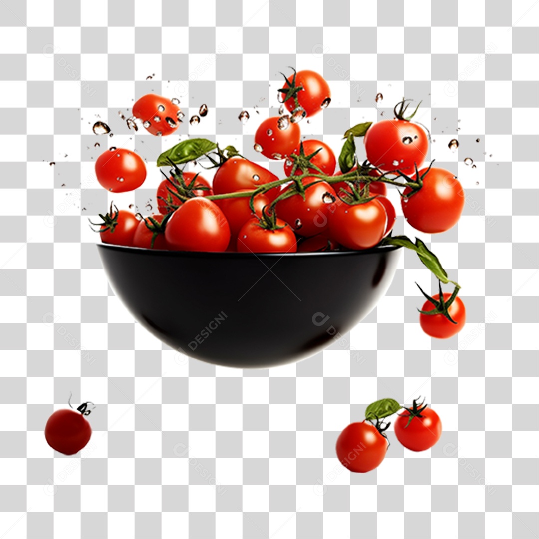 Vários Tomates em Vasilha PNG Transparente