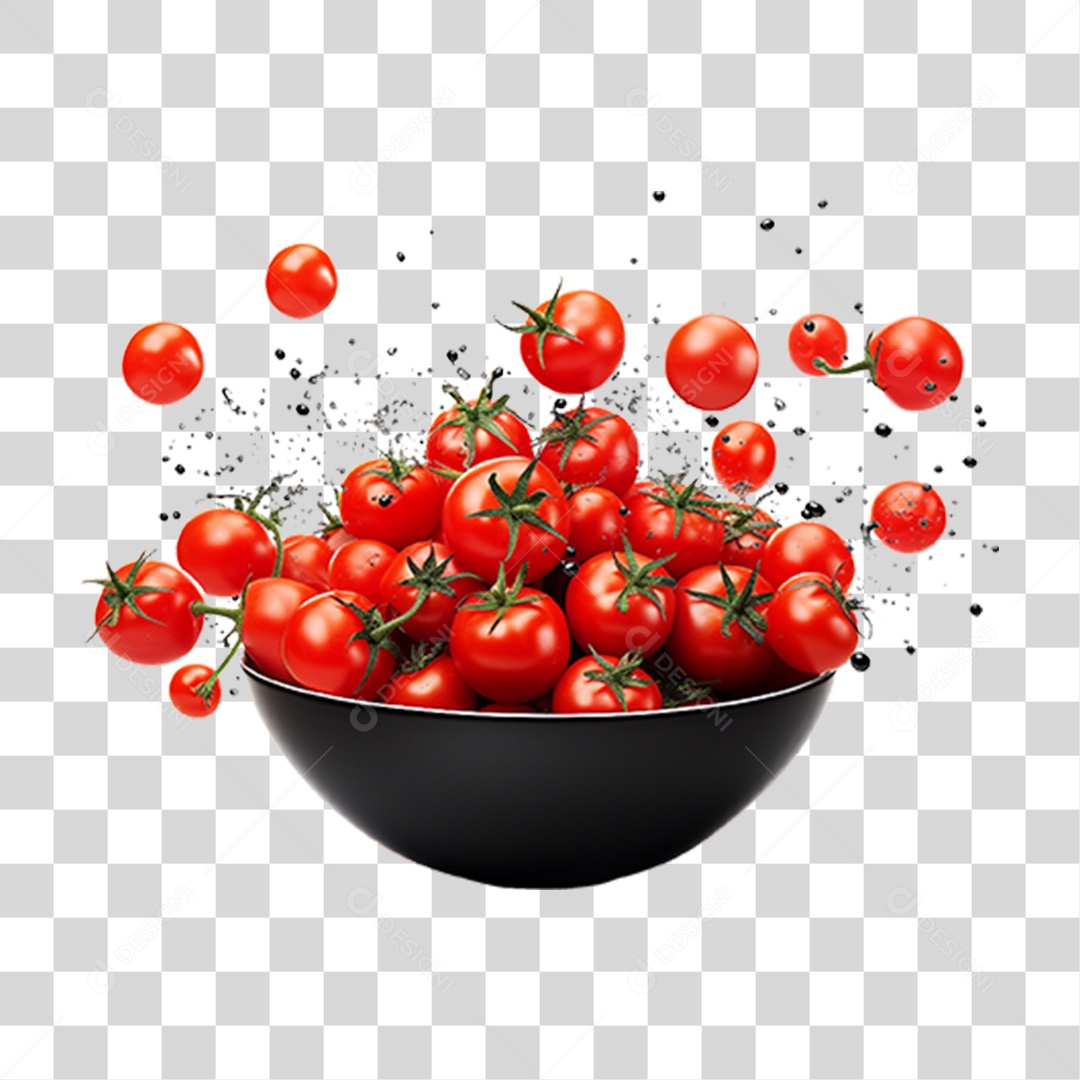 Vários Tomates em Vasilha PNG Transparente