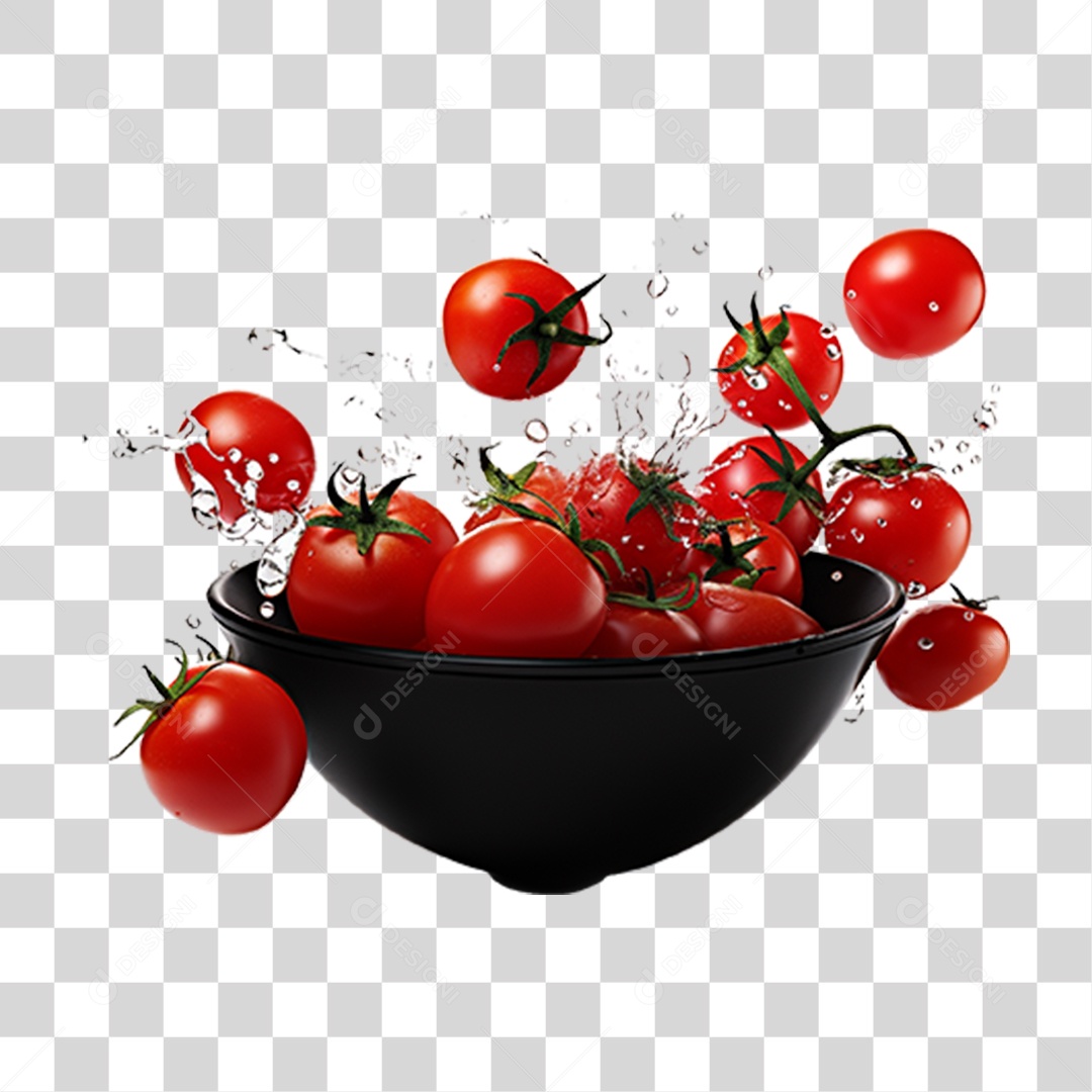 Vários Tomates em Vasilha PNG Transparente