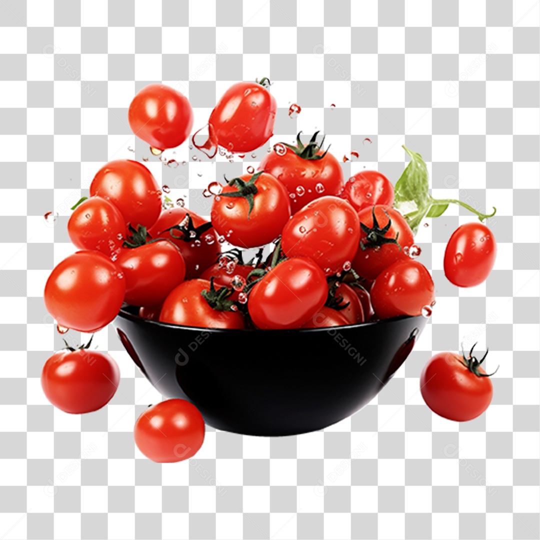 Vários Tomates em Vasilha PNG Transparente