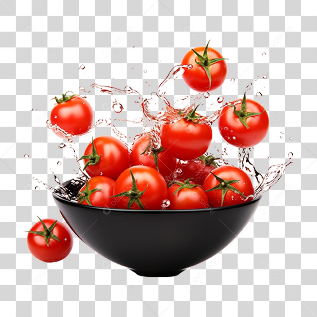Vários Tomates em Vasilha PNG Transparente