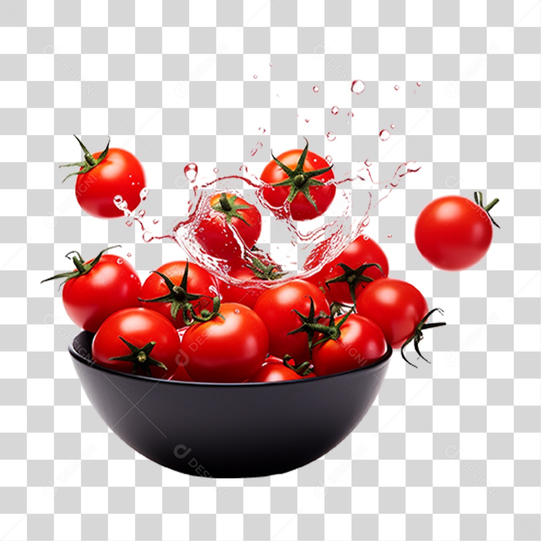 Vários Tomates em Vasilha PNG Transparente