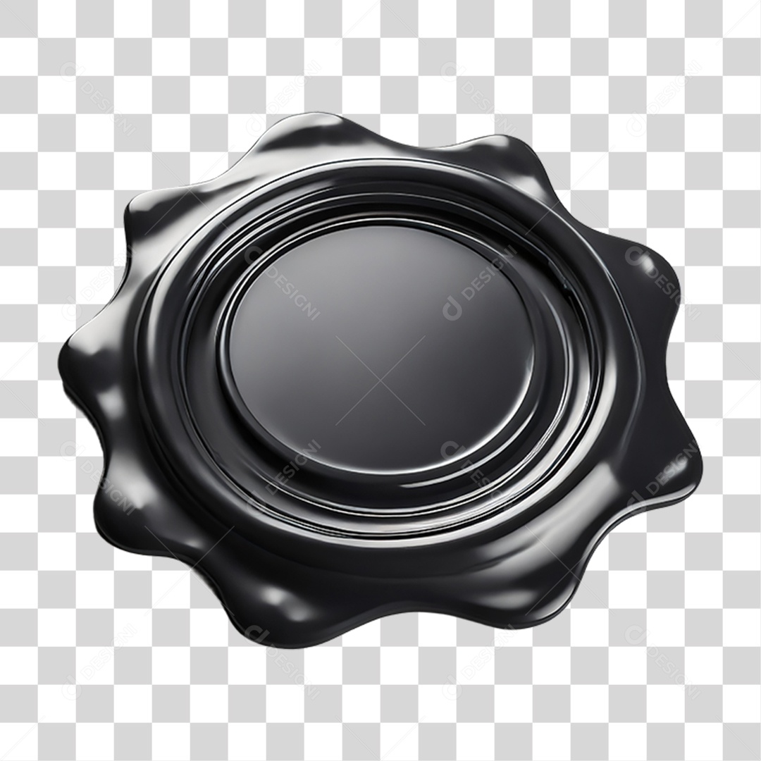 Selo de Cera Preto PNG Transparente