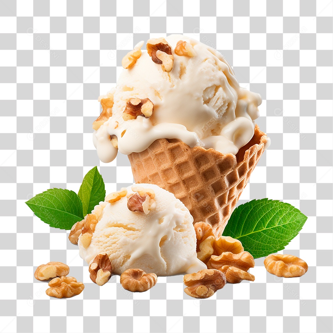 Sorvete de Casquinha PNG Transparente