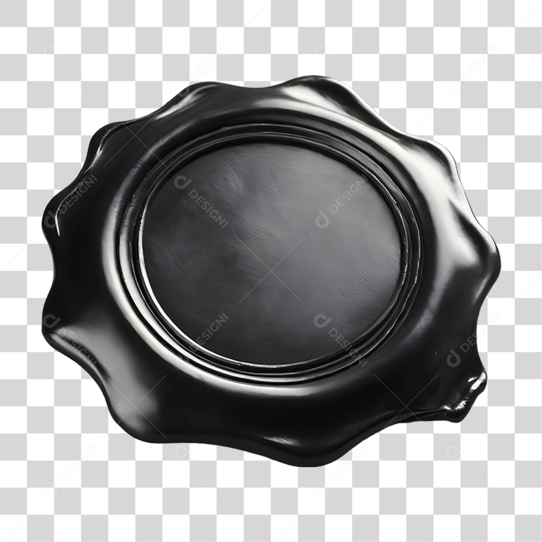 Selo de Cera Preta PNG Transparente