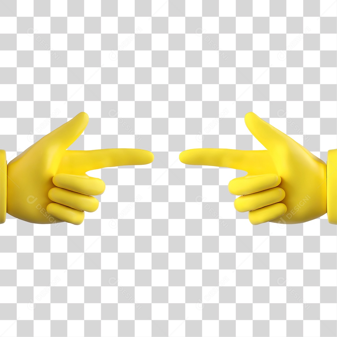 Emoji 3D Mãos Apontando PNG Transparente