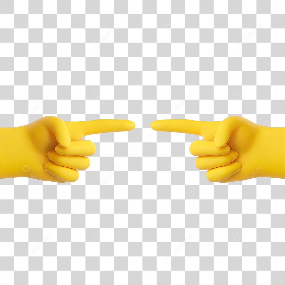 Emoji 3D Mãos Apontando PNG Transparente