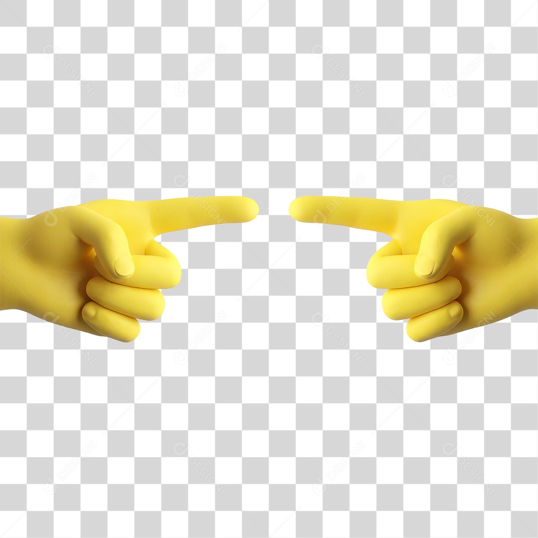 Emoji 3D Mãos Apontando PNG Transparente