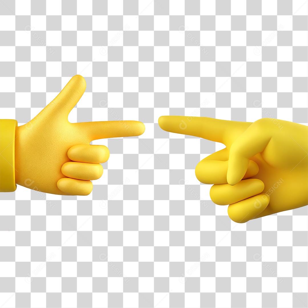 Emoji 3D Mãos Apontando PNG Transparente