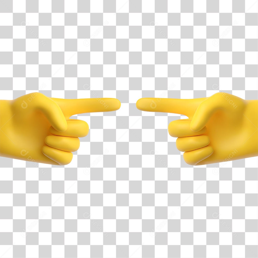 Emoji 3D Mãos Apontando PNG Transparente