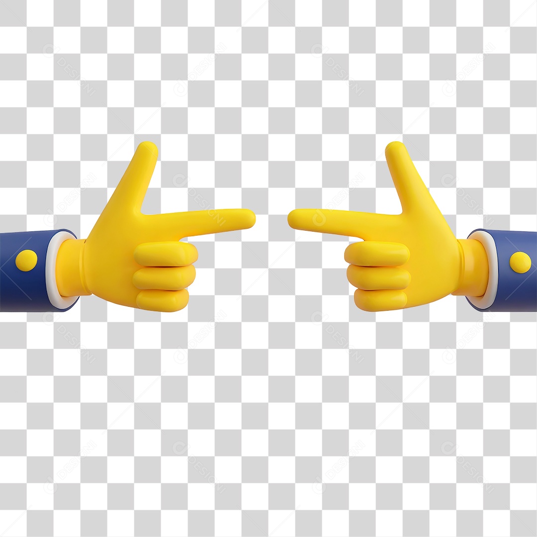 Emoji 3D Mãos Apontando PNG Transparente