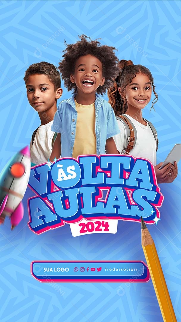 Story Volta às Aulas 2024 Social Media PSD Editável