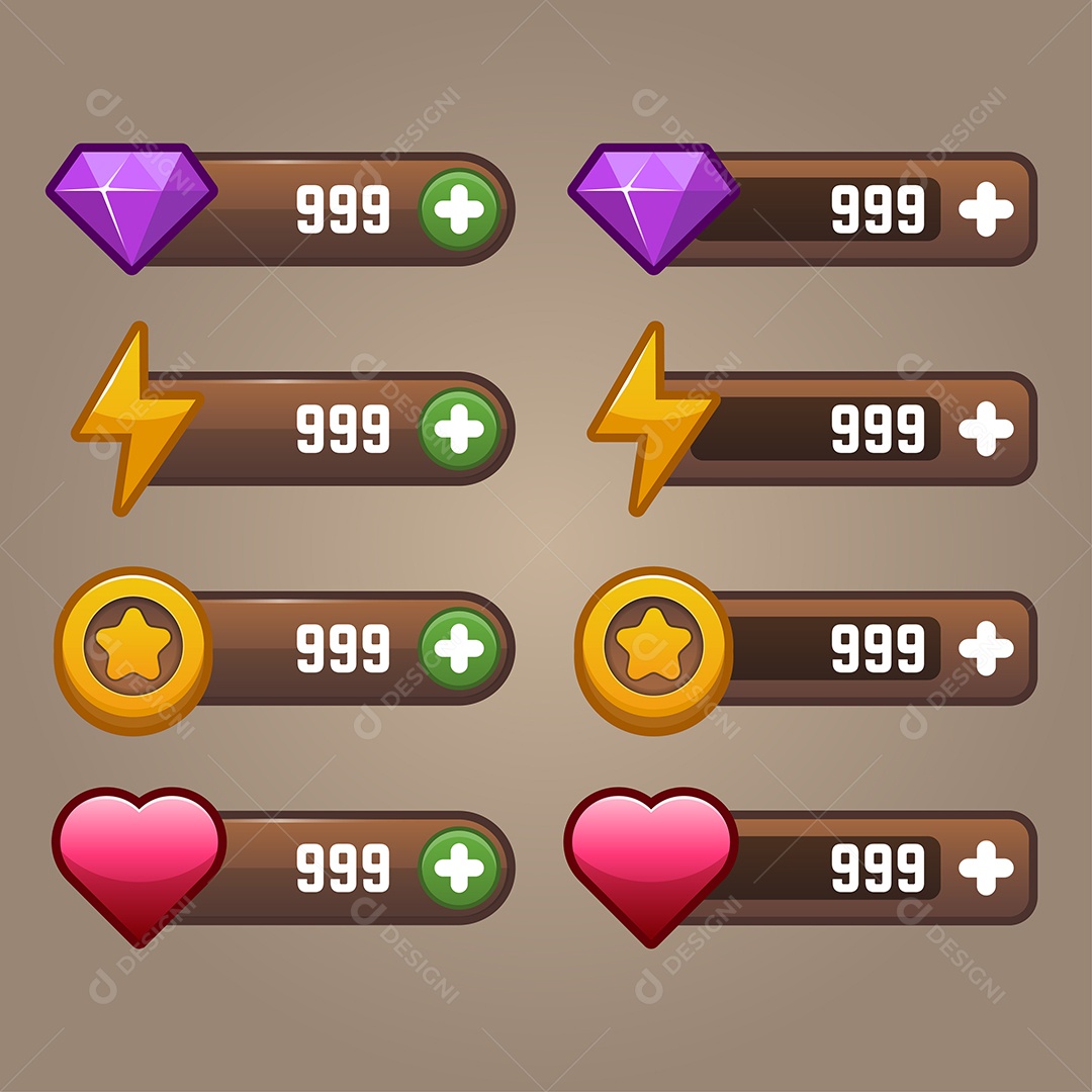 Conjuntos de Elementos de Games Vetor EPS