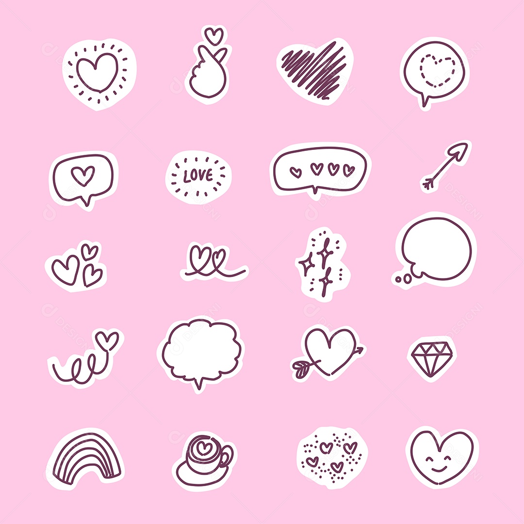 Desenhos dos Dia dos Namorados Ilustração Vetor EPS