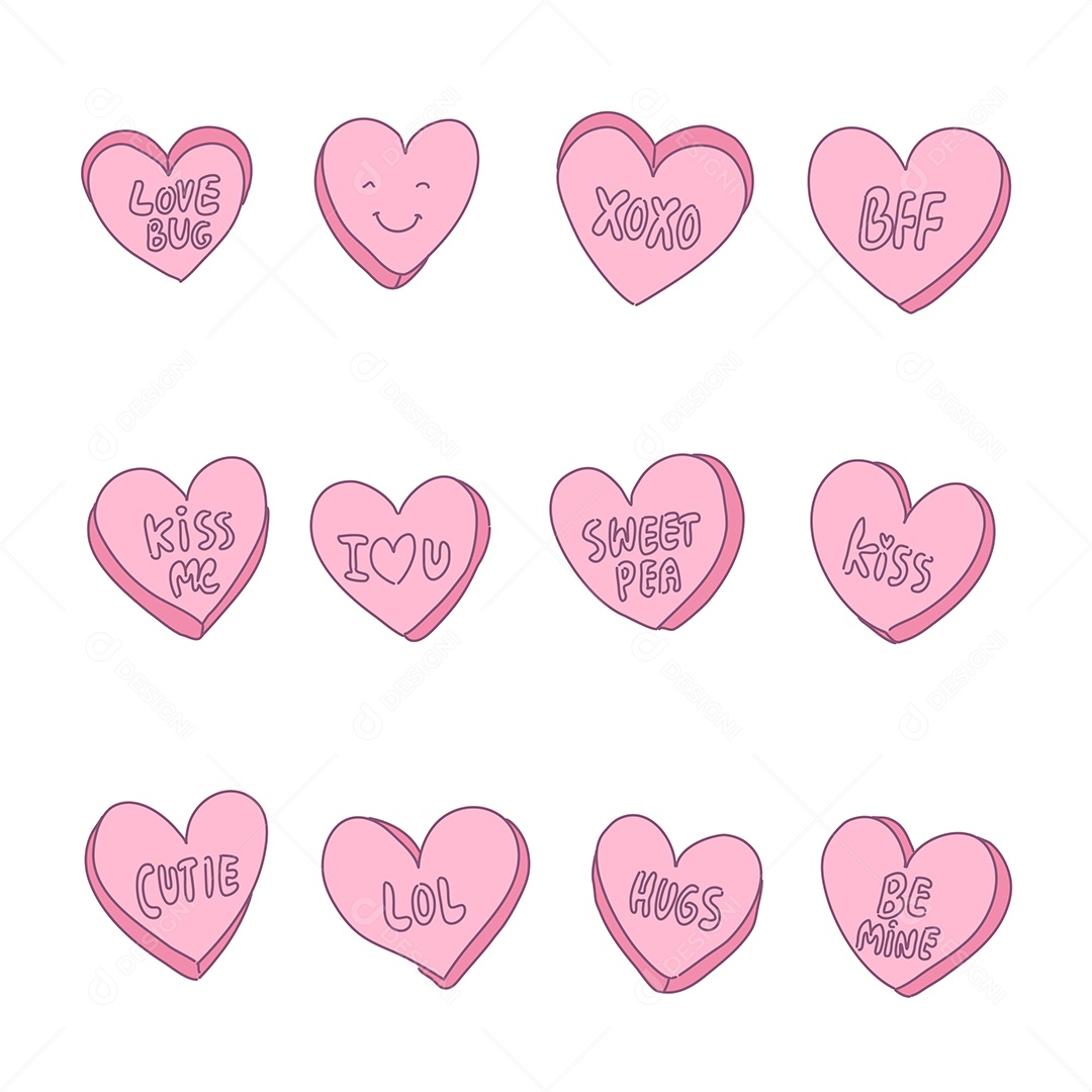 Desenhos dos Dia dos Namorados Ilustração Vetor EPS