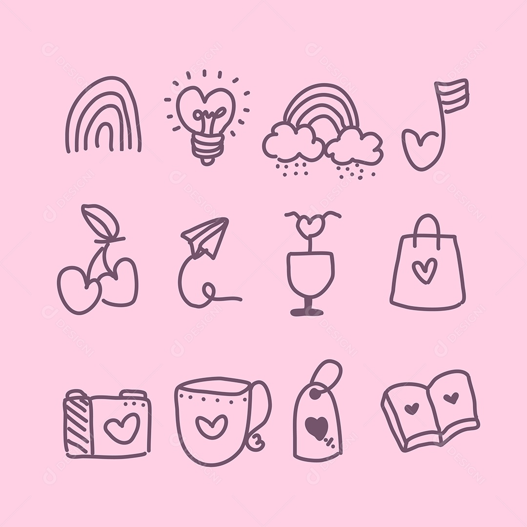 Desenhos dos Dia dos Namorados Ilustração Vetor EPS