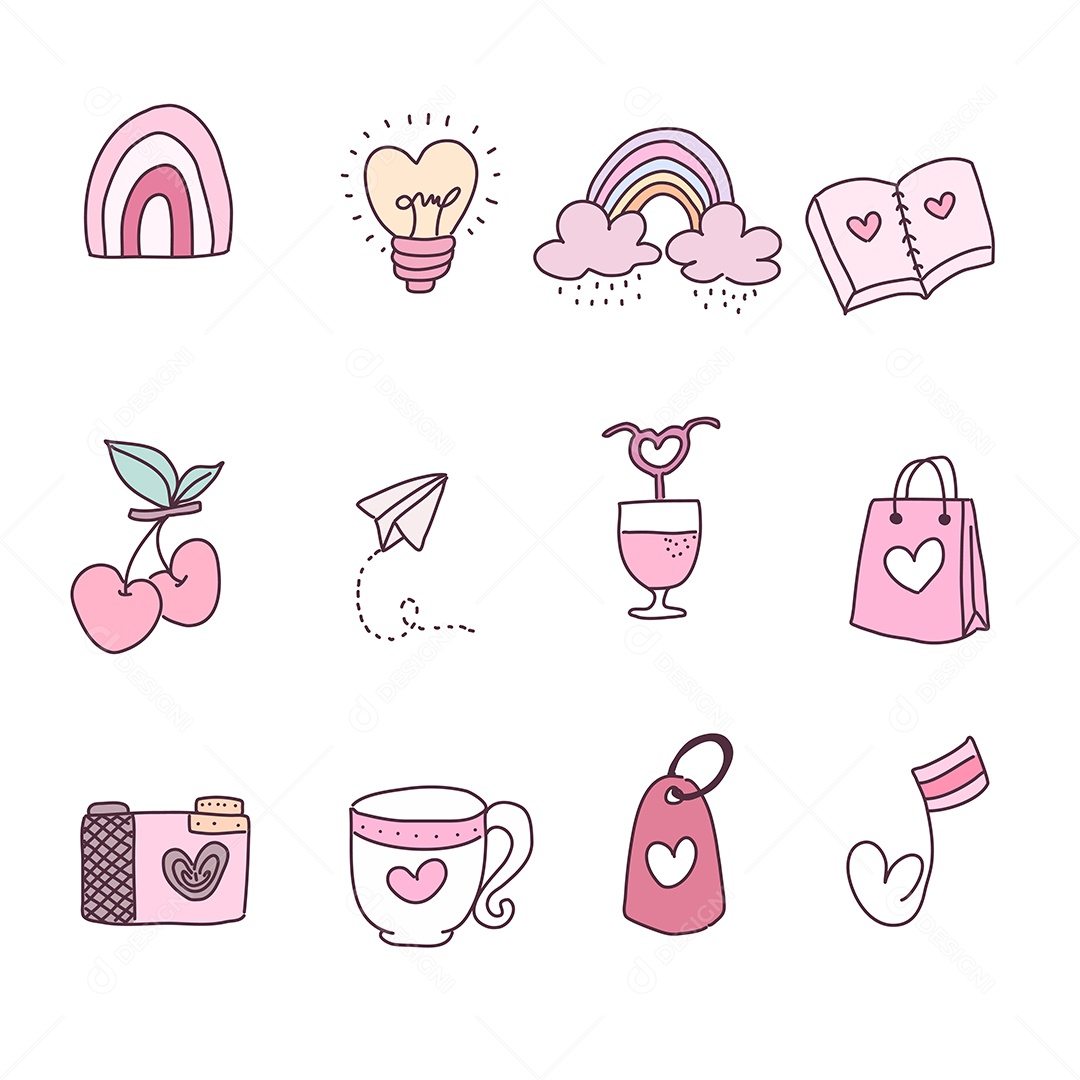 Desenhos dos Dia dos Namorados Ilustração Vetor EPS