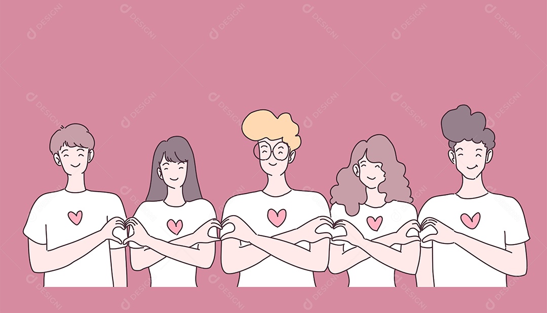 Desenhos dos Dia dos Namorados Ilustração Vetor EPS