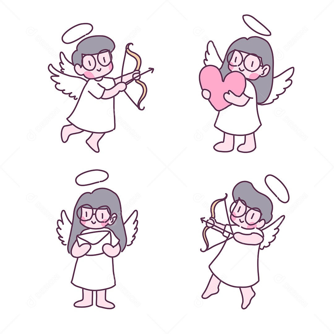 Desenhos dos Dia dos Namorados Ilustração Vetor EPS