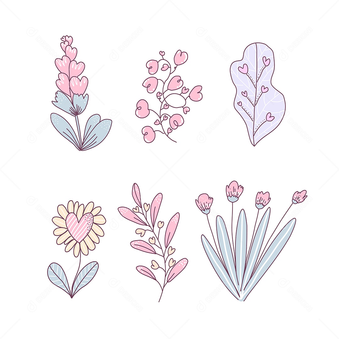 Desenhos dos Dia dos Namorados Ilustração Vetor EPS