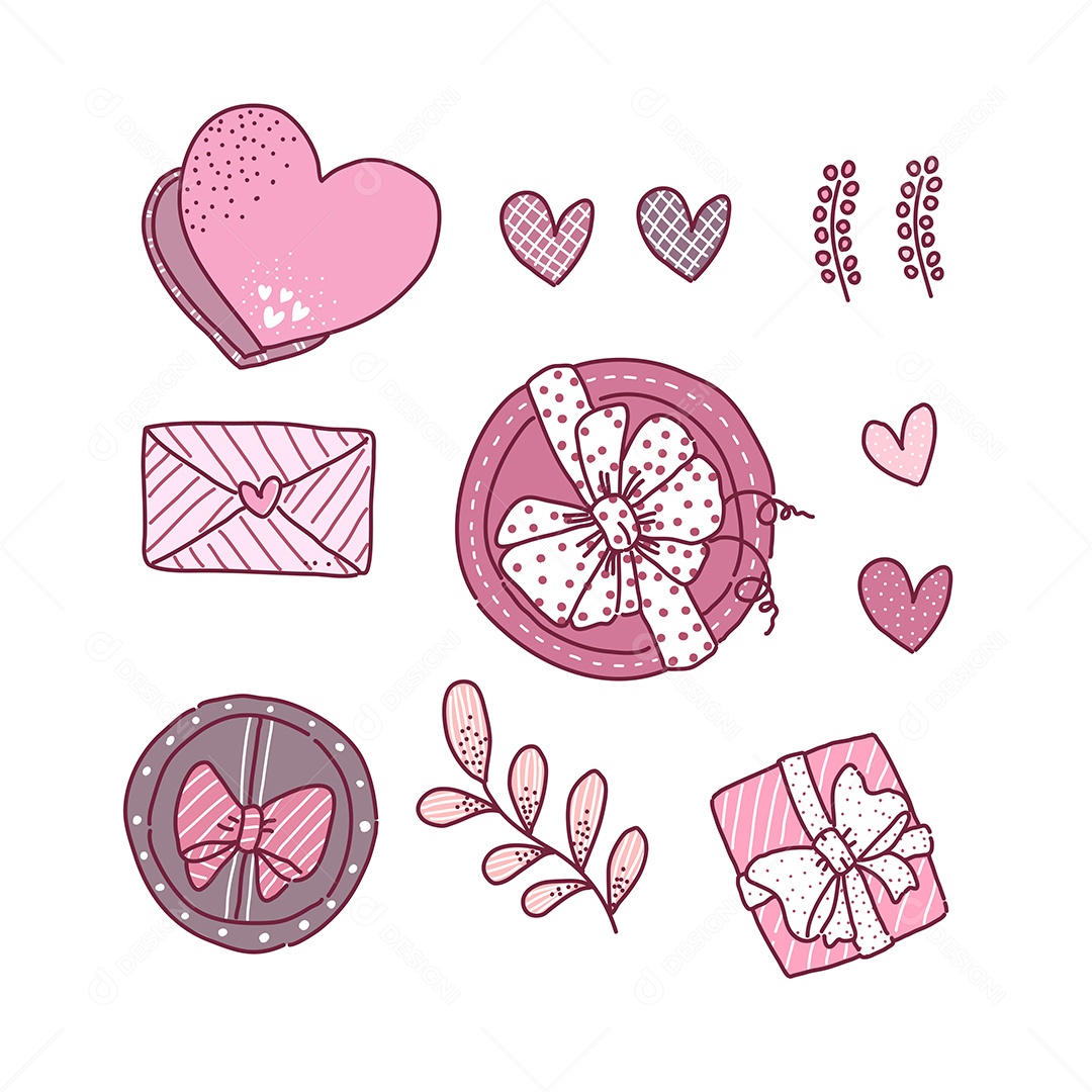 Desenhos dos Dia dos Namorados Ilustração Vetor EPS