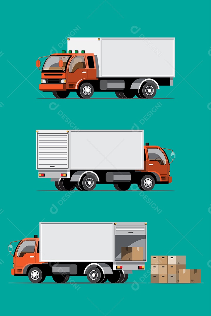 Conjunto de Caminhões Ilustração Vetor EPS