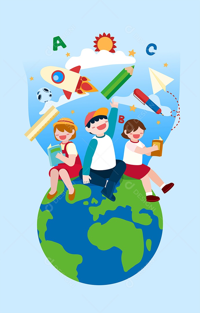 Personagens de Educação e Ensino Ilustração Vetor EPS