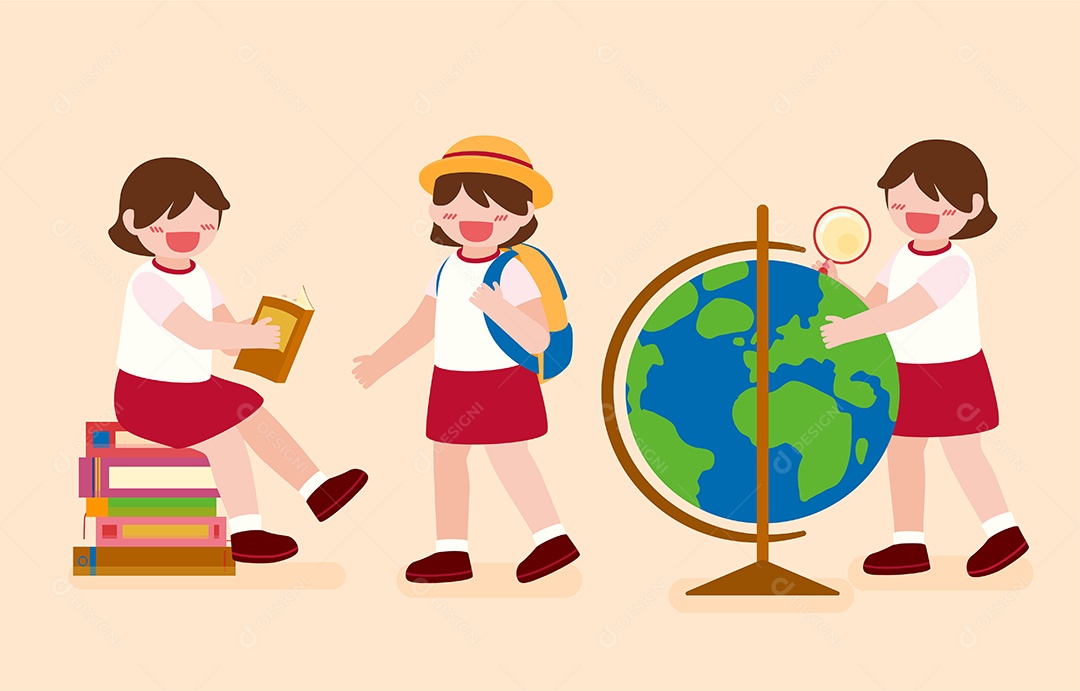 Personagens de Educação e Ensino Ilustração Vetor EPS